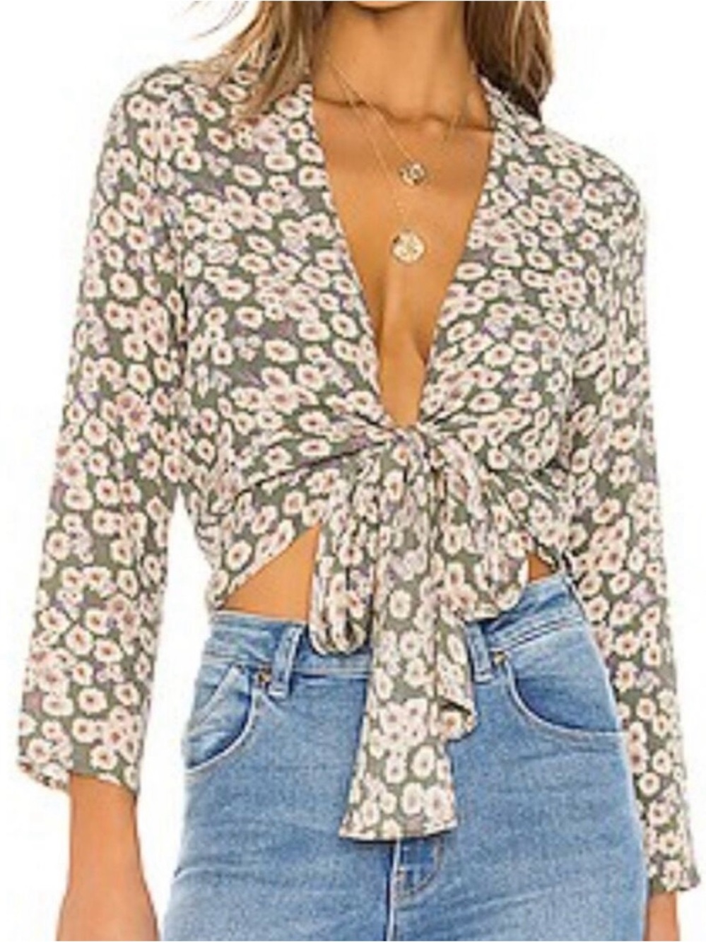 Rolla's Delilah Daisies Blouse in Olive